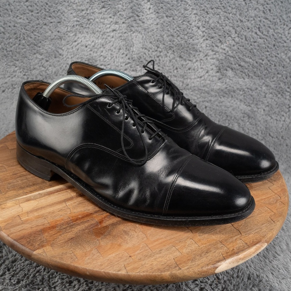 Johnston & Murphy Melton Optima Dress Shoes Mens 10.5 D/B Leather Cap Toe Black